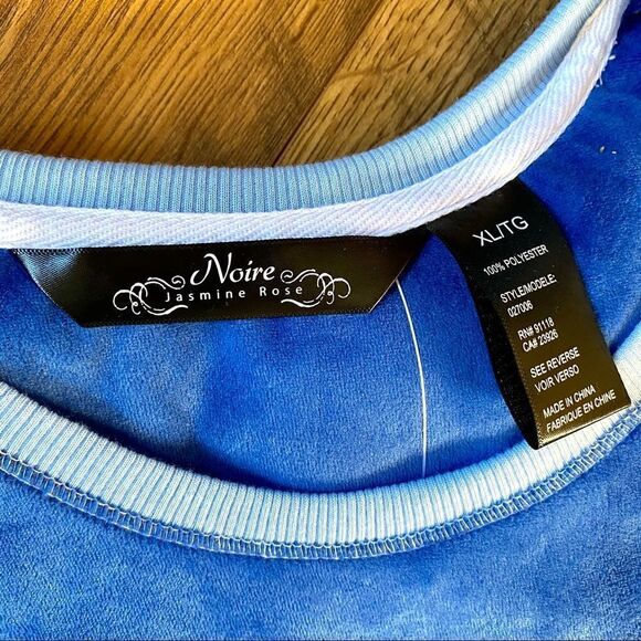 NOIRE JASMINE ROSE PLUSH VELOUR PAJAMA SET XL NWT - Picture 6 of 16